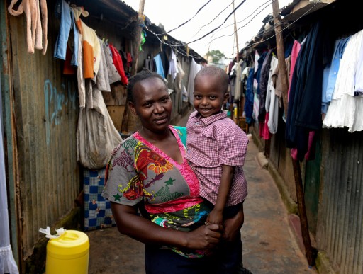 Fridah tending her urban farm in Dagoretti, Nairobi