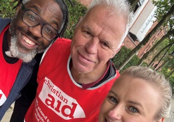  Andrew celebrating 70k in May with Christian Aid supporters