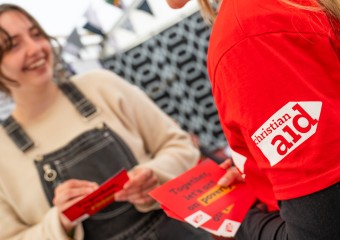 Supporter joining a Christian Aid campaign