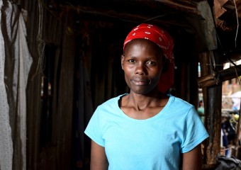 Belinda outside her home in Dagoretti, Nairobi, Kenya